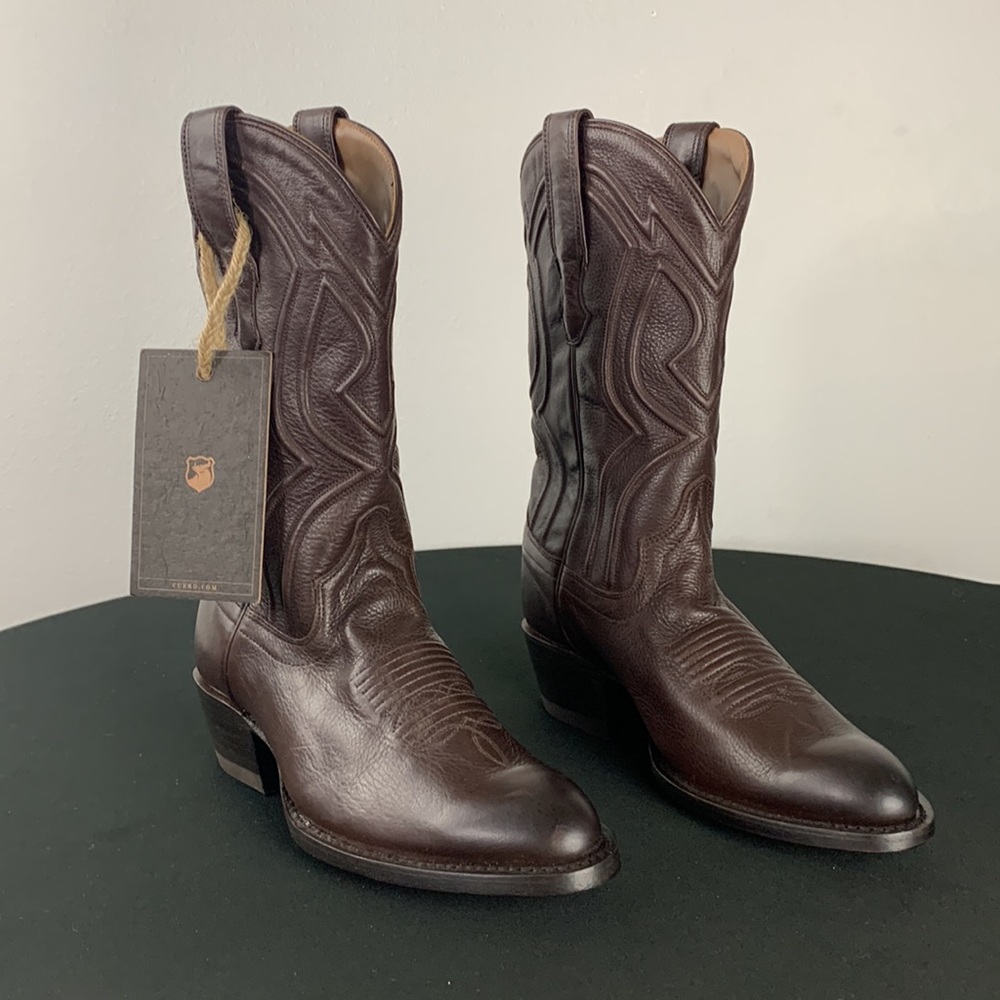 Cuero Cavalier Leather Boots Dark Brown Tobacco color NEW Size 6B